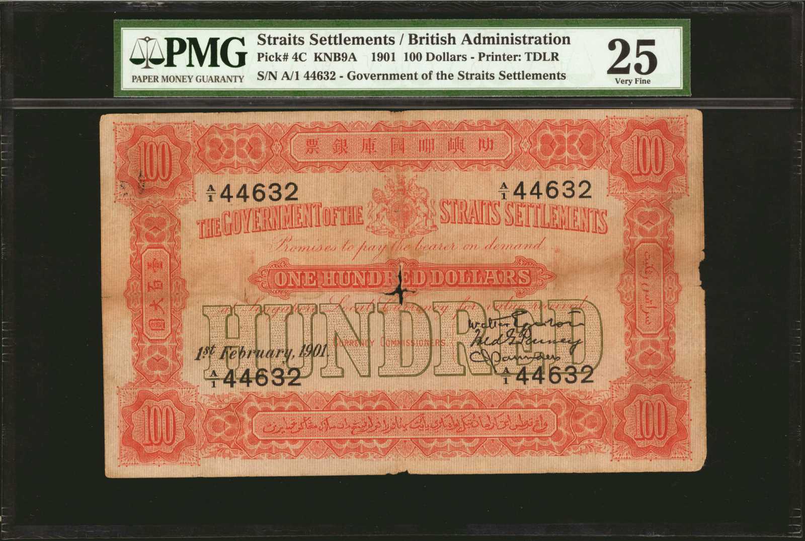 image for: Straits Settlements  10 dollars	VG	VF	VF(B107c)