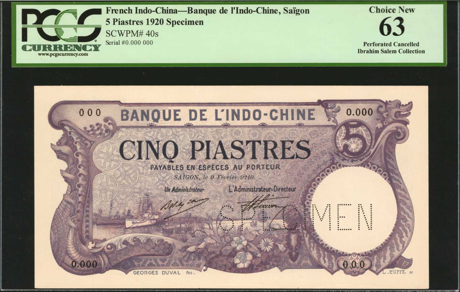 image for: French Indo-China  5 piastres(B125as)