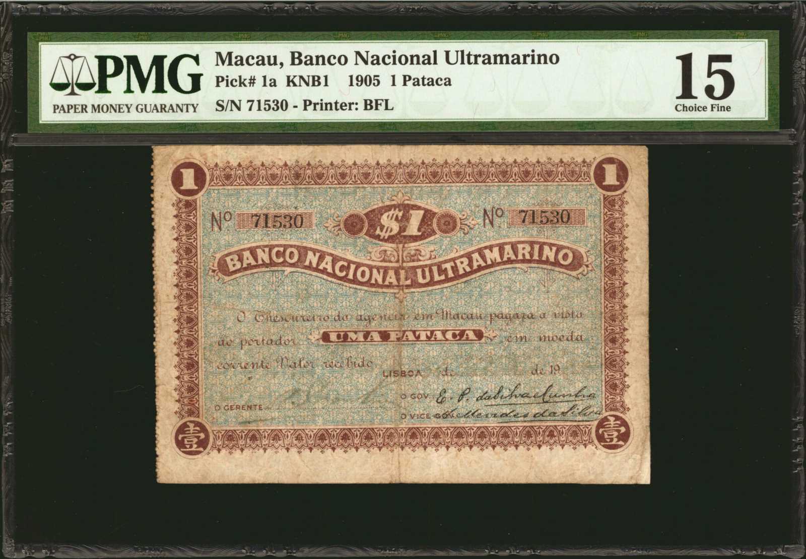 image for: Macau  1 pataca (B001a)