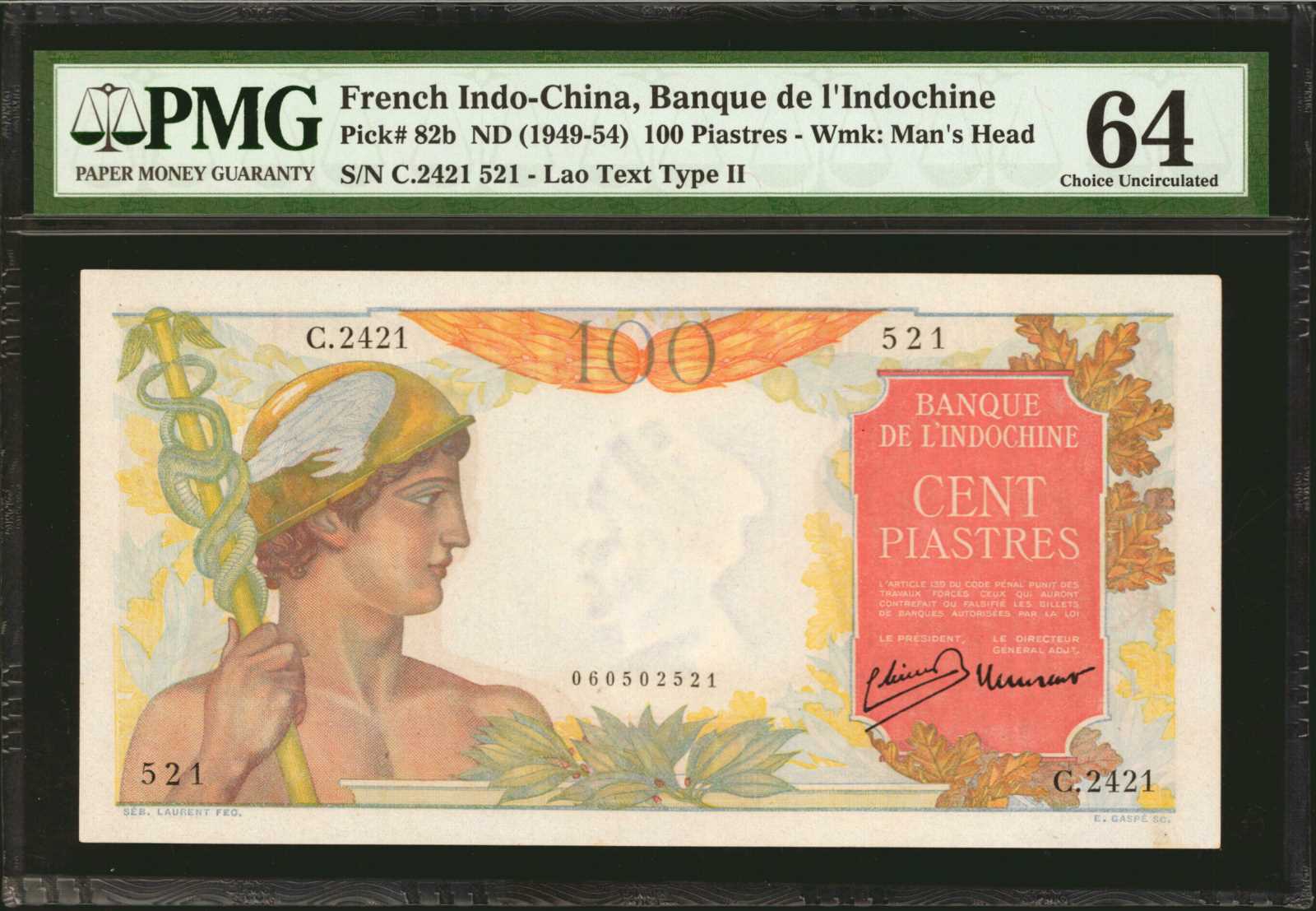 image for: French Indo-China  100 piastres(B166b)