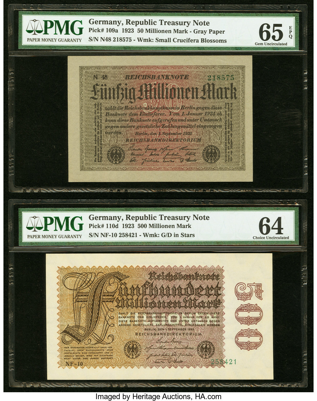 完璧すぎて可愛げがない Reichsbank 100,000 mark B242ds,P83 Diagonal red MUSTER ovpt ボクシング