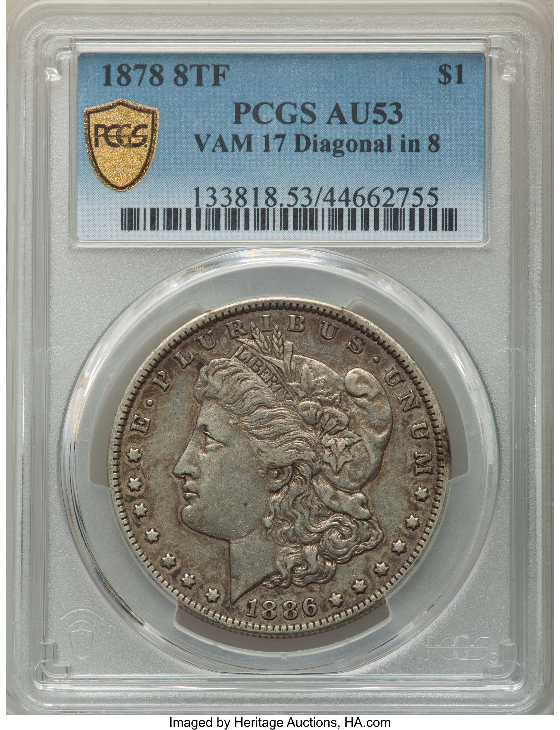 1878 8TF $1  Doubled Reverse, VAM-17 XF40 thumbnail 6