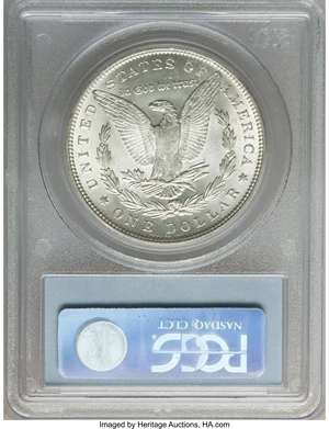 image for: 1888 $1 Doubled Reverse, VAM-12, Hot-50, MS62 PCGS. Ex: California. PCGS Population: (22/77). NGC Census: (0/0). CDN: $100 ...