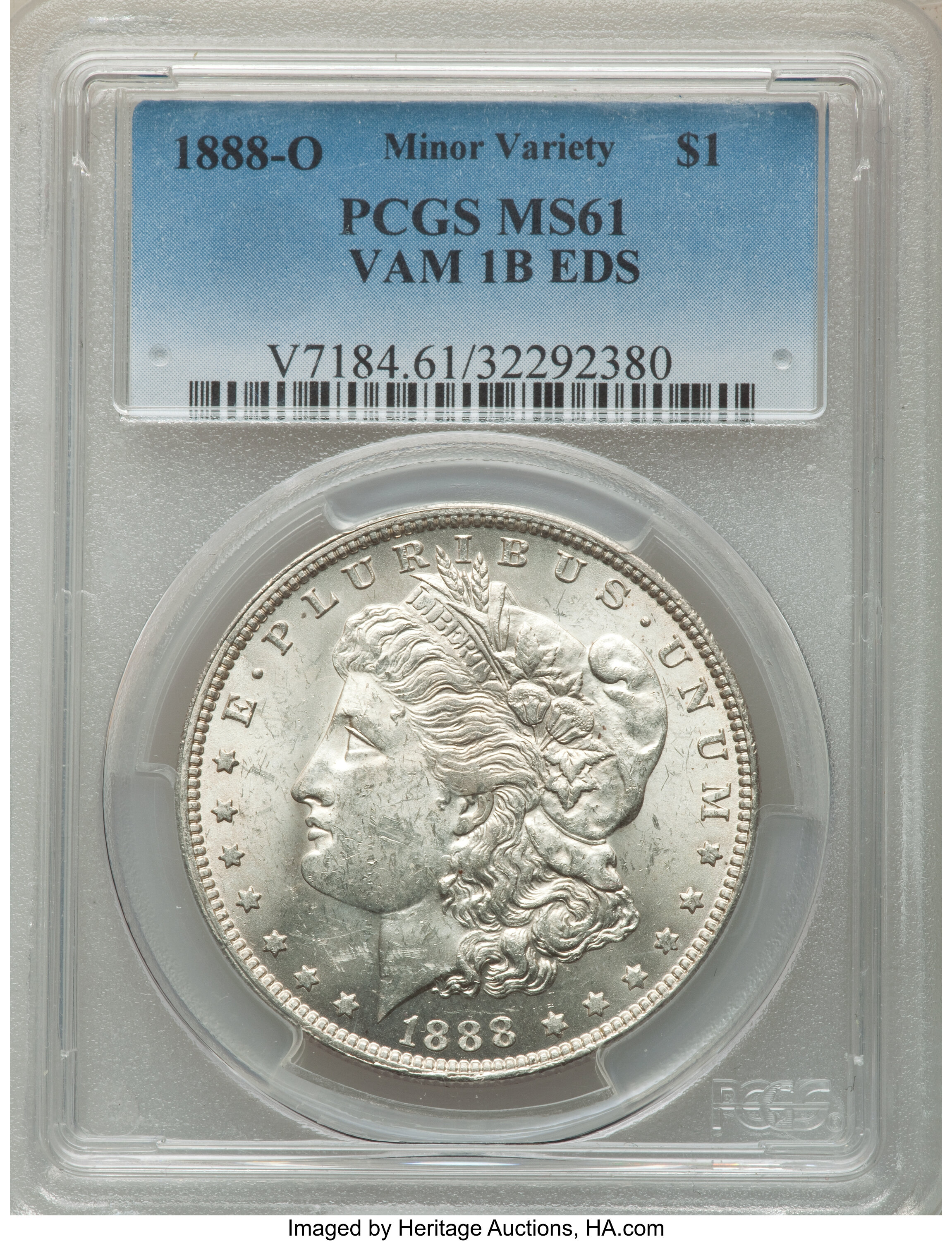 image for: 1888-O $1 Scarface, Early Die State, VAM-1B, MS61 PCGS. PCGS Population: (12/57). NGC Census: (0/0). CDN: $2,500 Whsle. Bid...