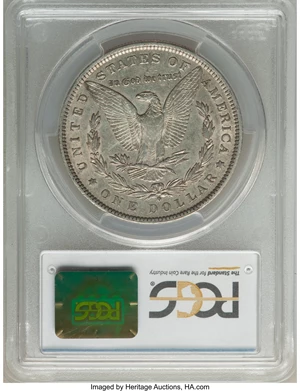 image for: 1888-O $1 Oval O, VAM-6, Top-100, AU50 PCGS. PCGS Population: (9/42). NGC Census: (0/0). CDN: $75 Whsle. Bid for NGC/PCGS A...