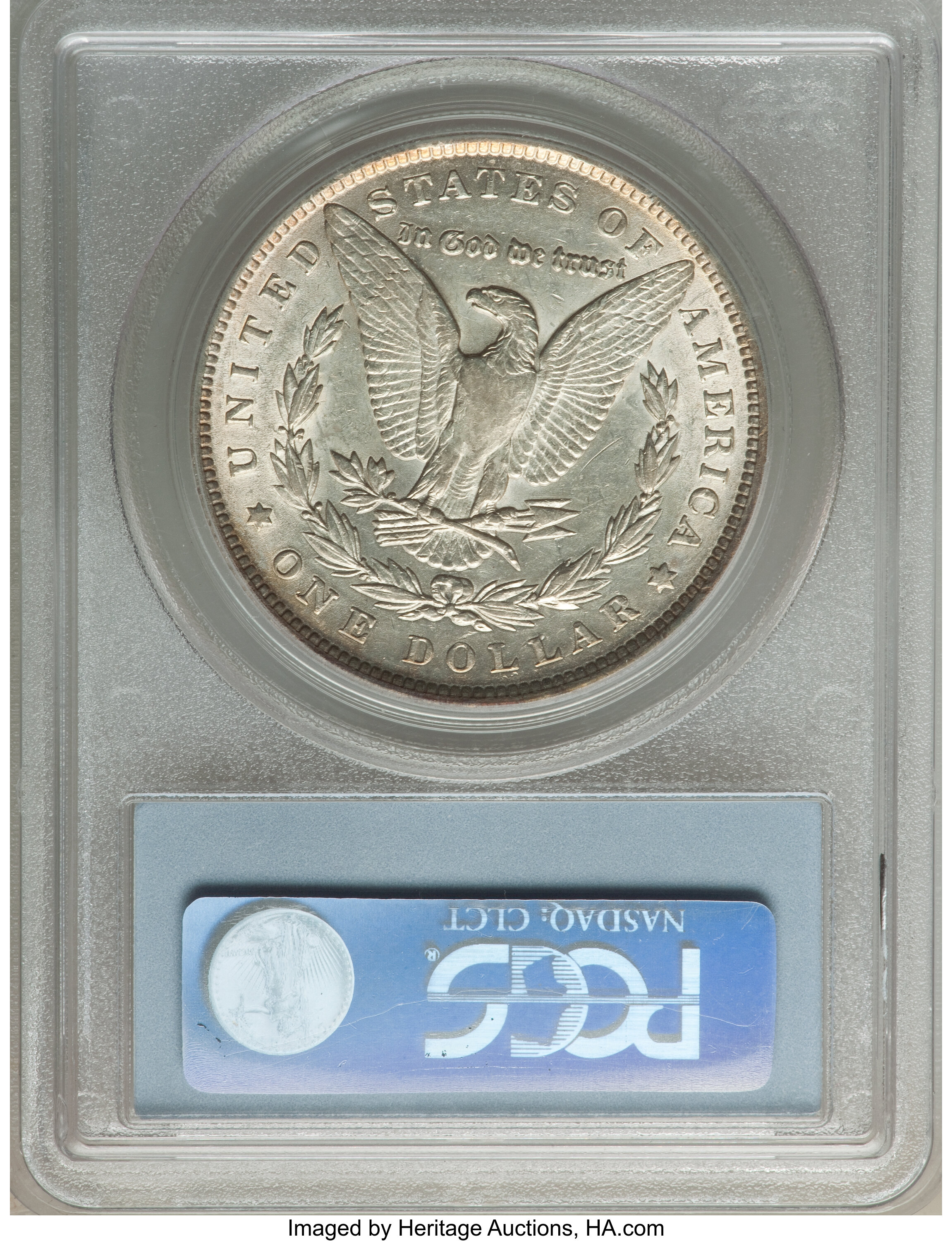 image for: 1891 $1 Doubled Ear and Mustache, VAM-2A, Top 100, AU50 PCGS. Ex: California. PCGS Population: (14/26). NGC Census: (1/6). ...