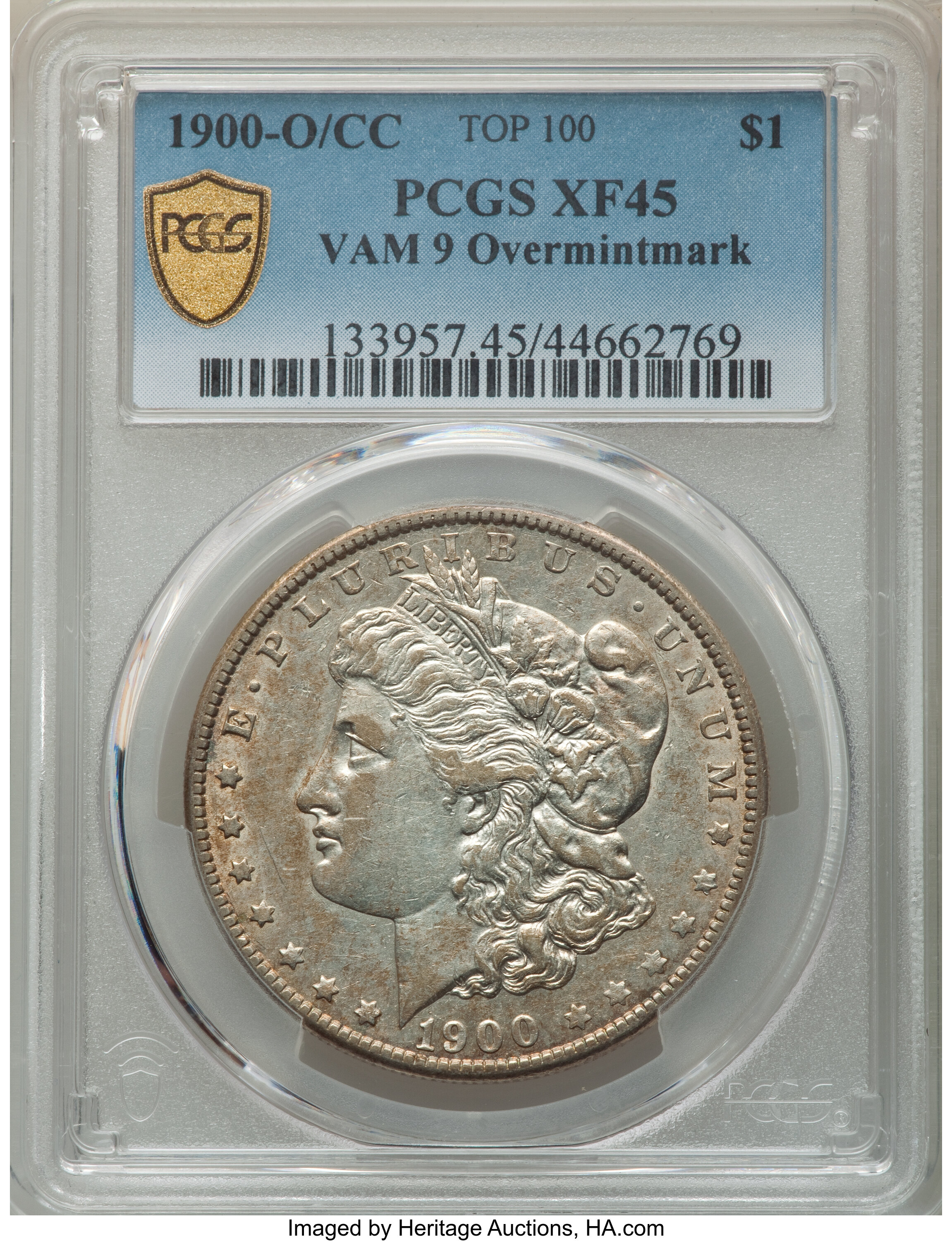 image for: 1900-O/CC $1 VAM-9 XF45 PCGS. A Top-100 Variety. PCGS Population: (20/30 and 0/0+). NGC Census: (0/0 and 0/0+). CDN: $270 W...