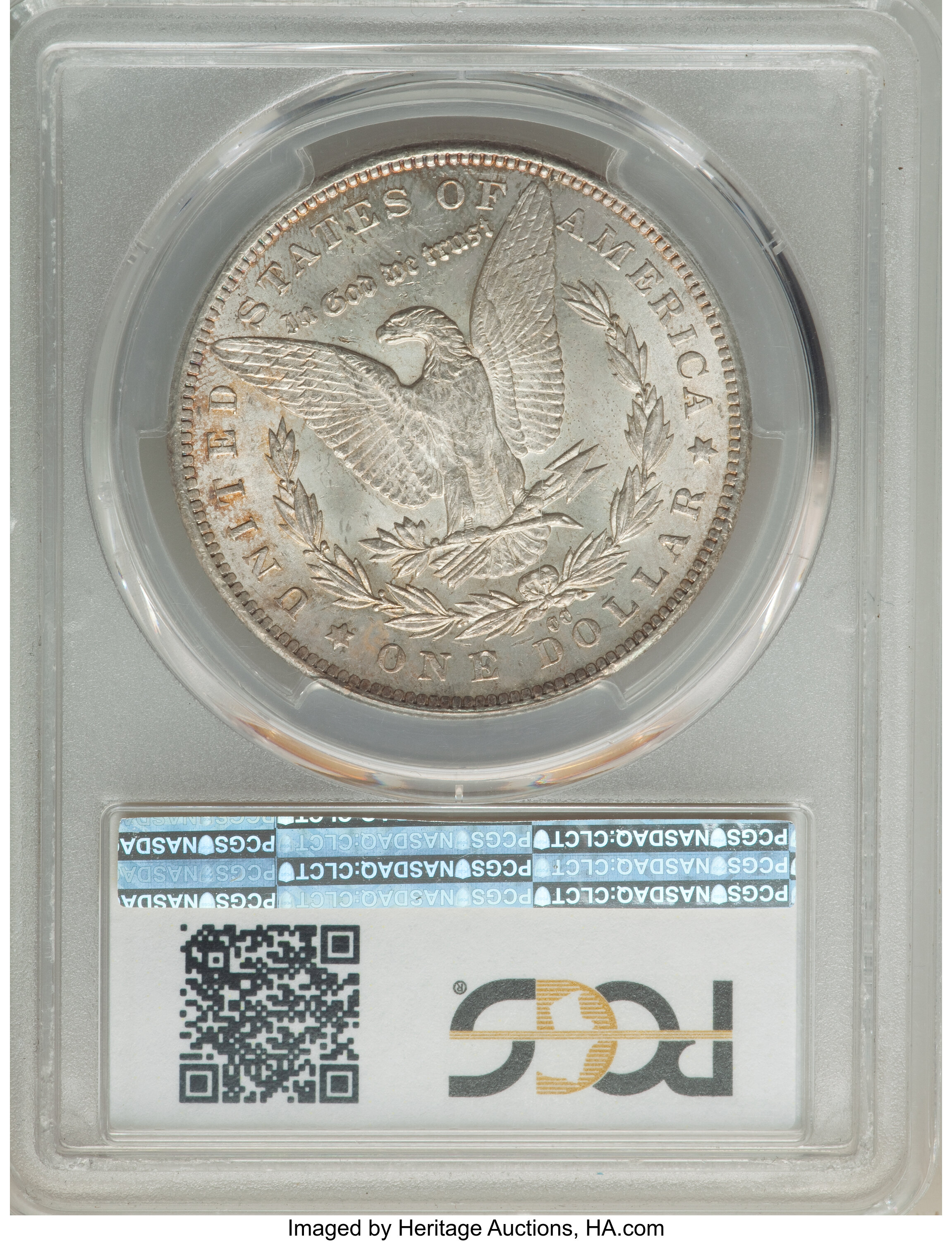 image for: 1891-CC $1 Spitting Eagle, VAM-7, Top 100, MS64 PCGS. PCGS Population: (4/2). NGC Census: (0/0). CDN: $1,400 Whsle. Bid for...