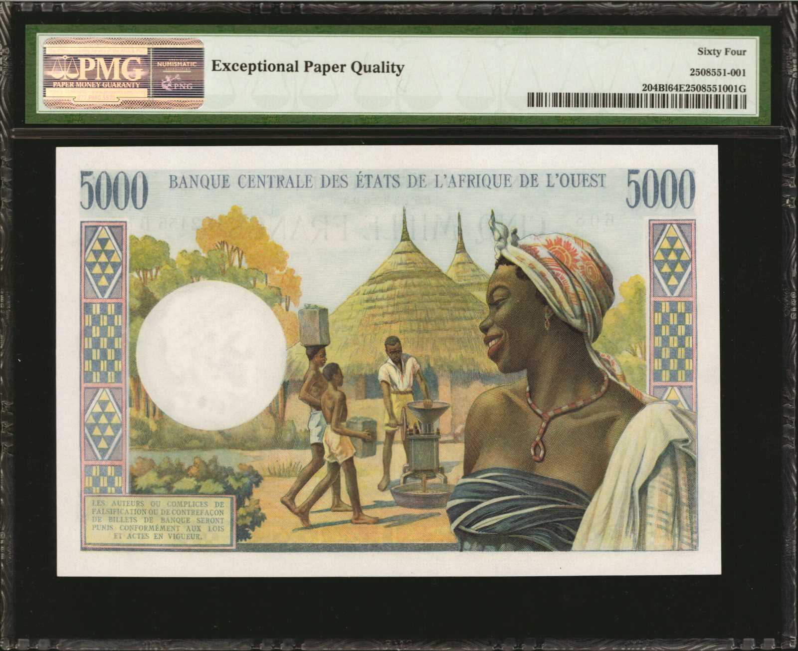 image for: West African States  5,000 francs (B109Ba)