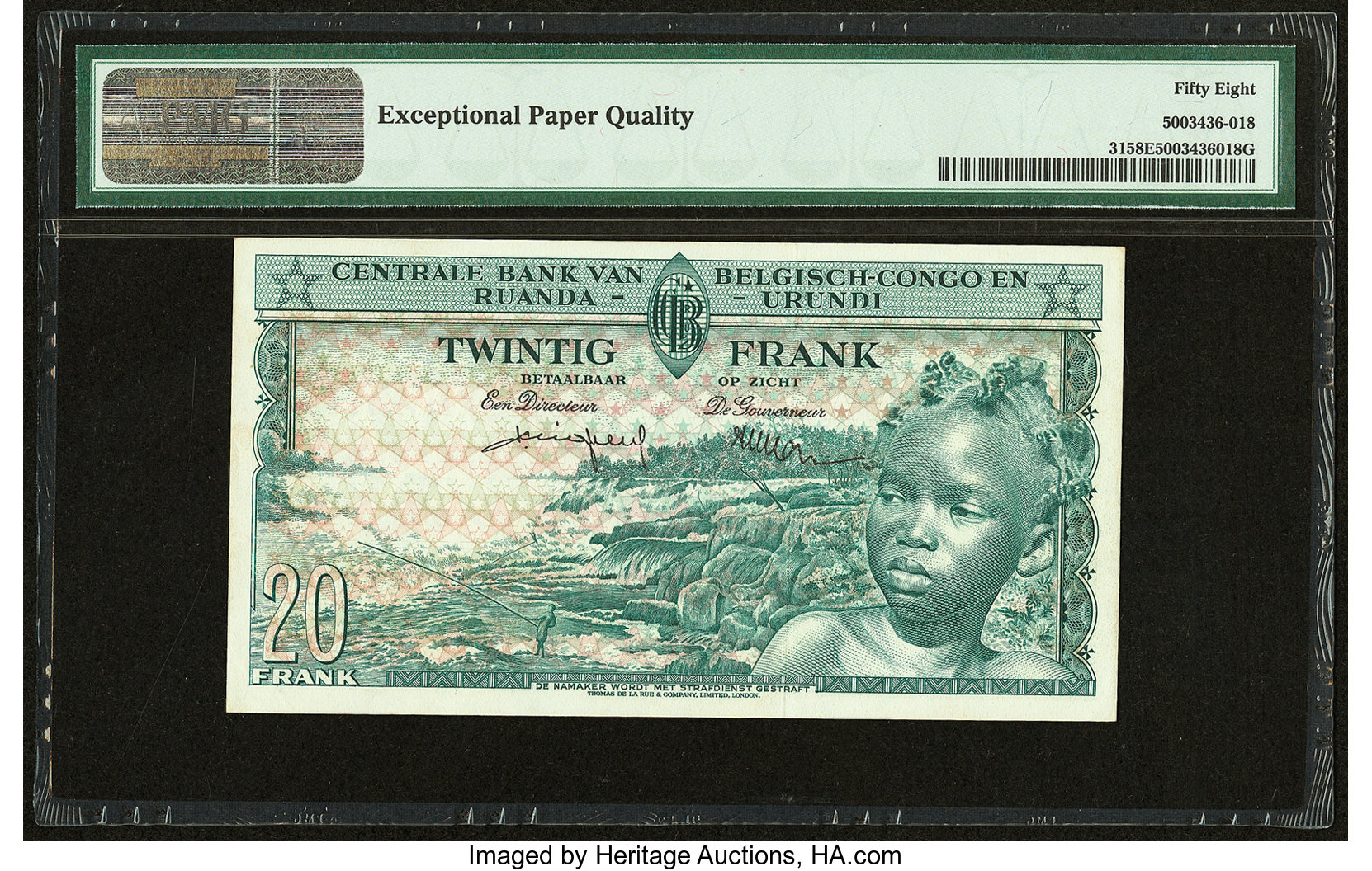 image for: Belgian Congo  20 francs(B311hs)