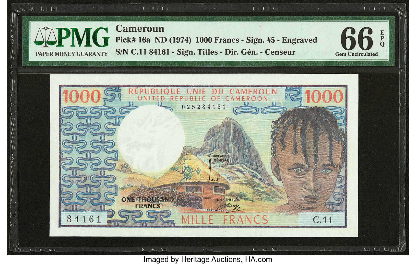 image for: Cameroon  1,000 francs(B402f)
