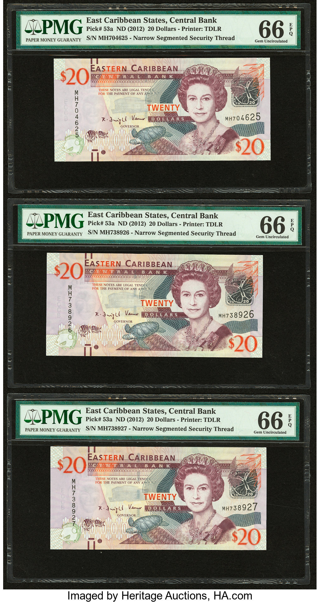 image for: East Caribbean States  20 dollars (B237a)