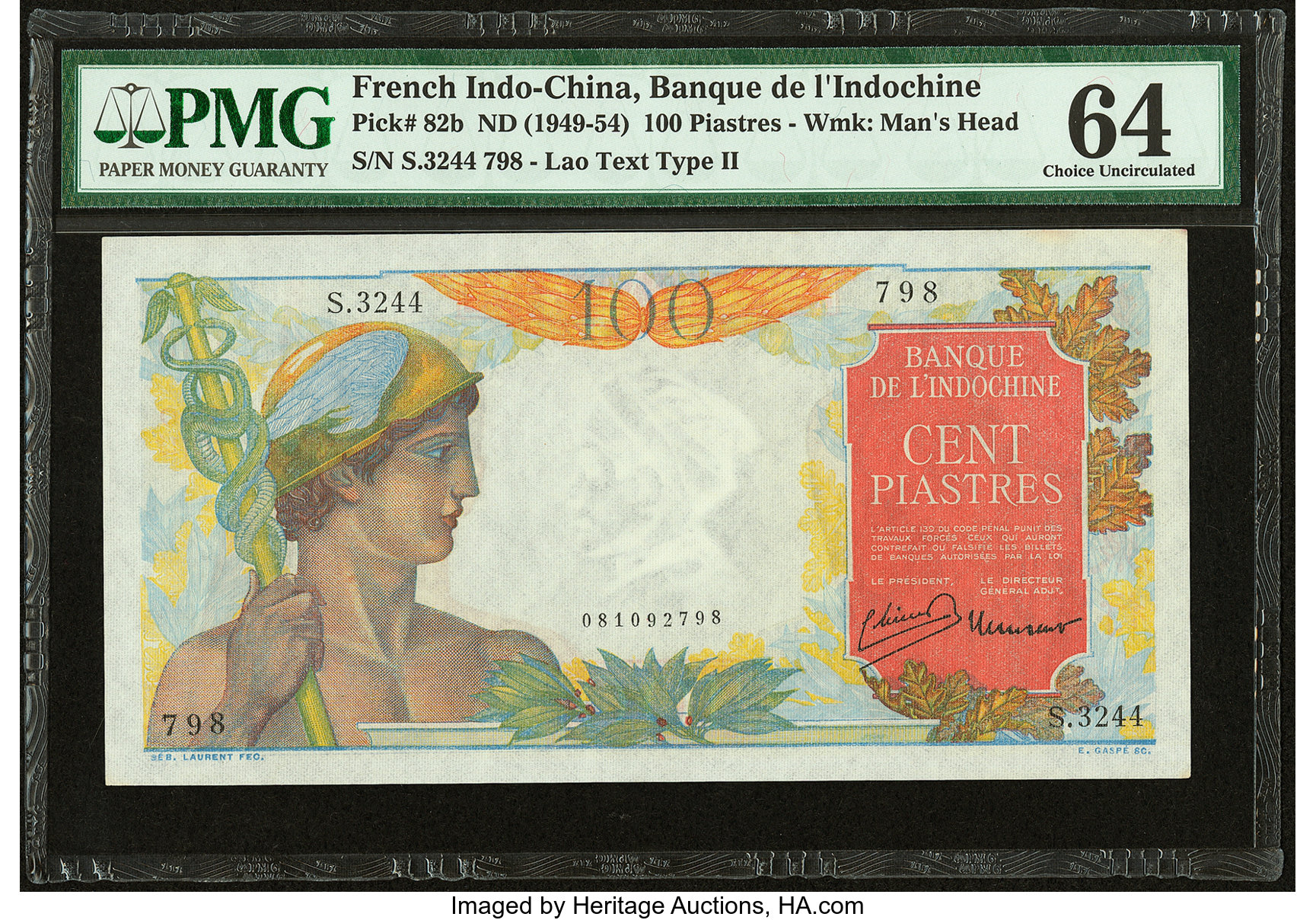 image for: French Indo-China  100 piastres(B166a)