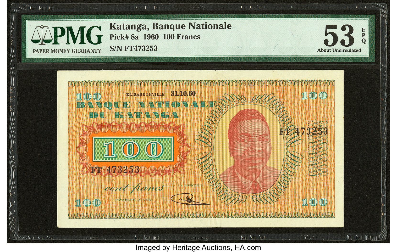 image for: Katanga  100 francs(B206as)