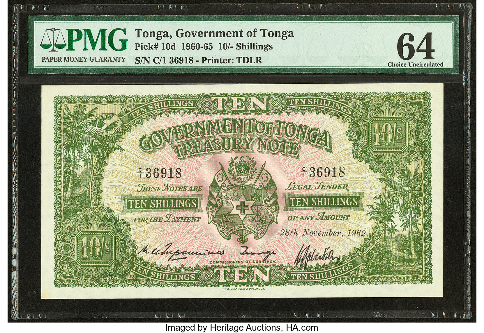 image for: Tonga  10 shillings(B110o)
