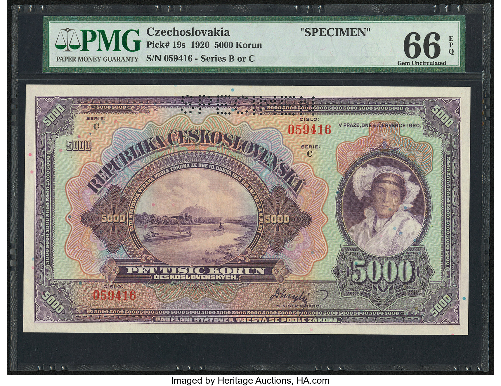 image for: Czechoslovakia  5,000 korun (B120a)