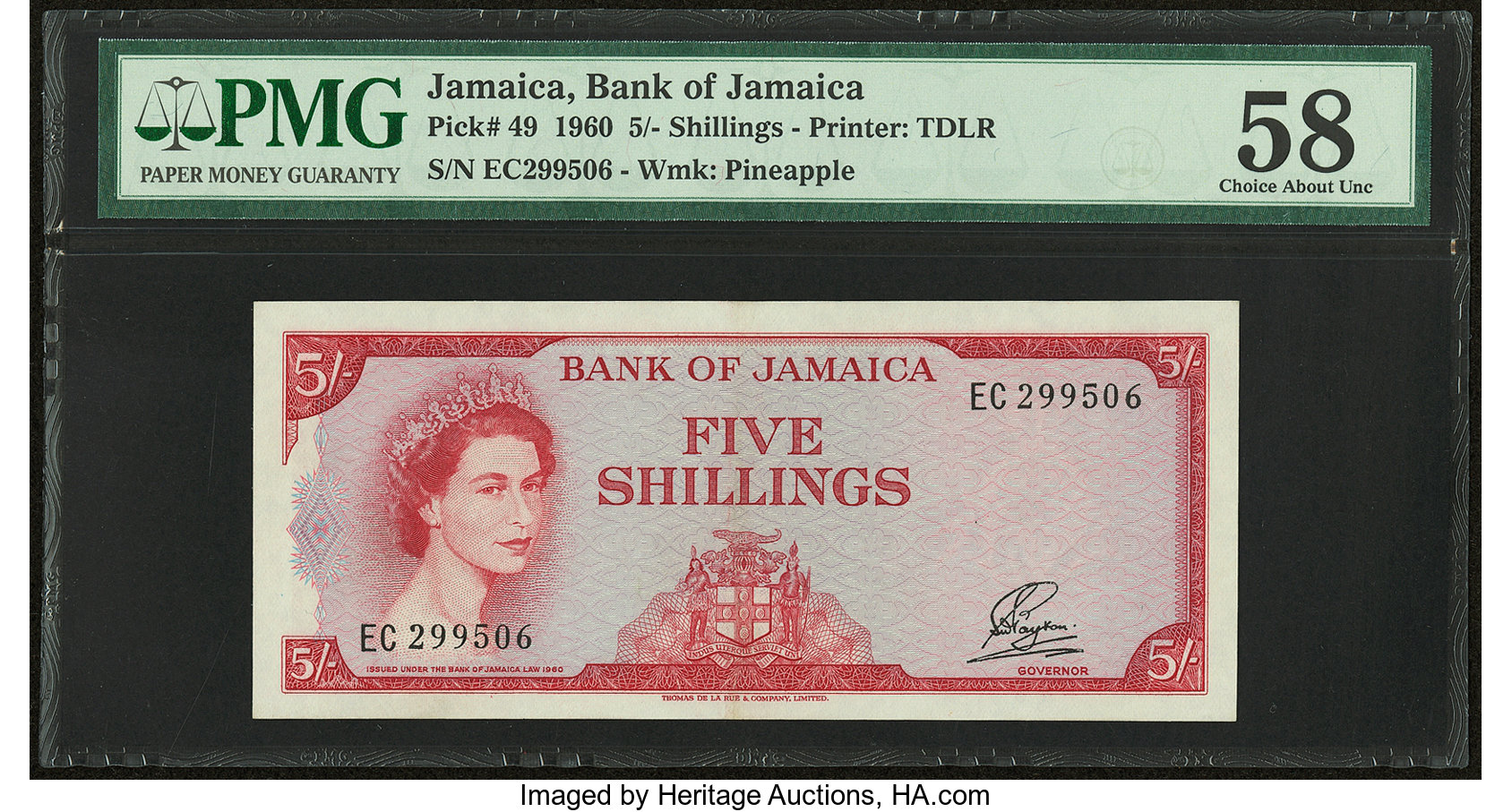 image for: Jamaica  5 shillings (B201as2)