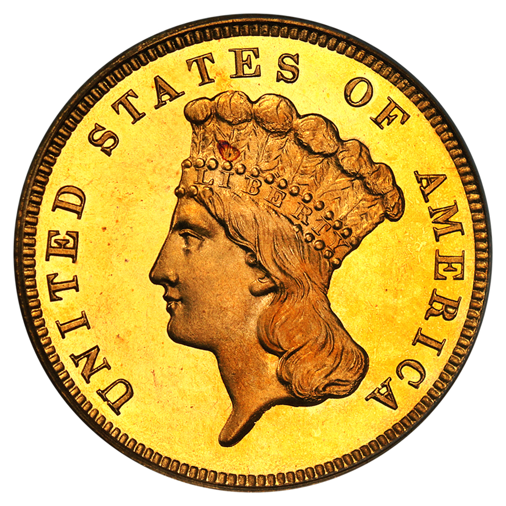 image for: 1886 $3 PCGS/CAC Proof 66 DCAM