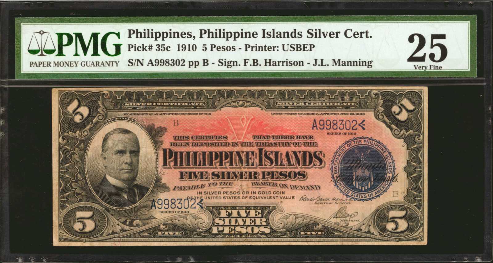 image for: Philippines  5 silver pesos (B512c)