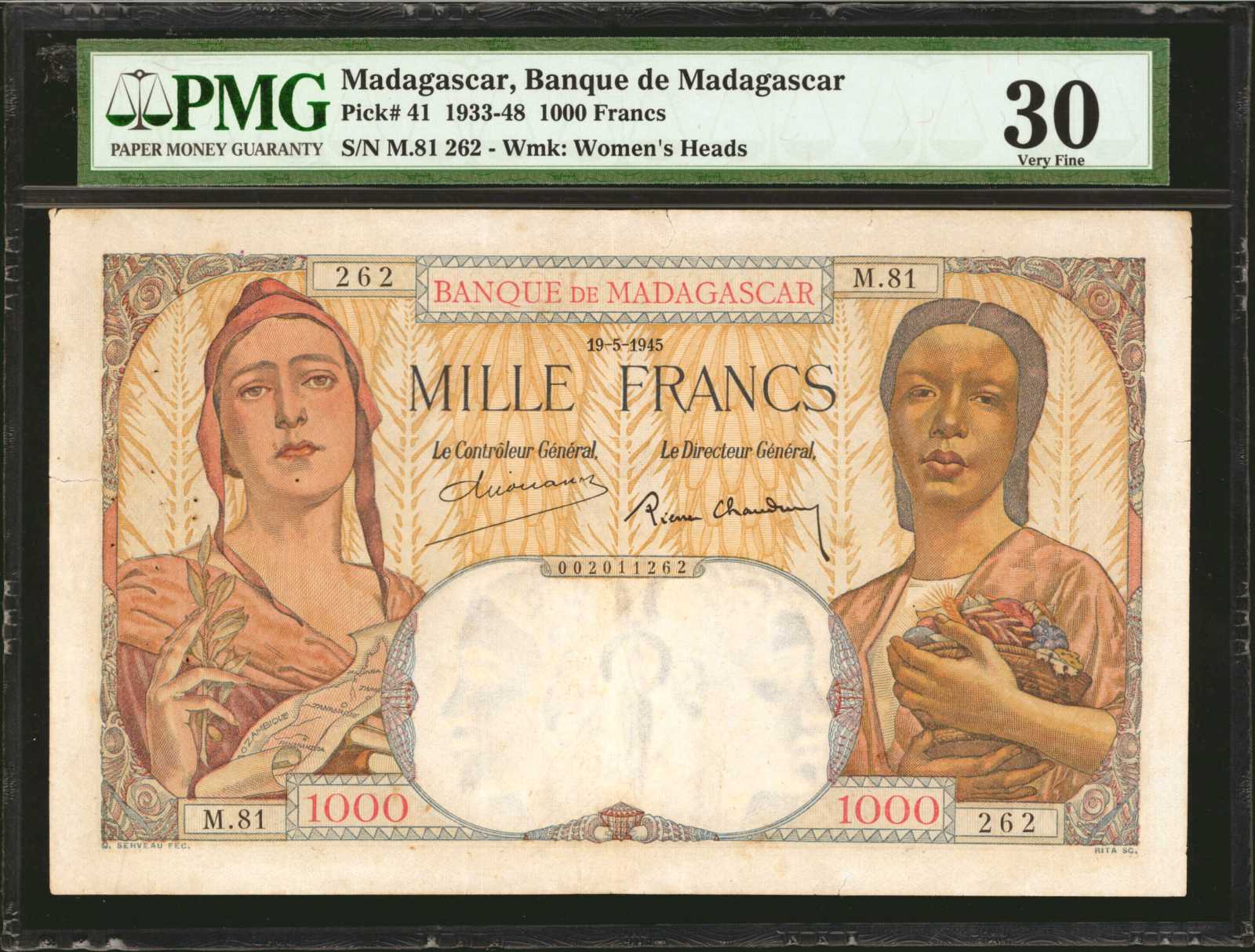 image for: Madagascar  1,000 francs(B208c)