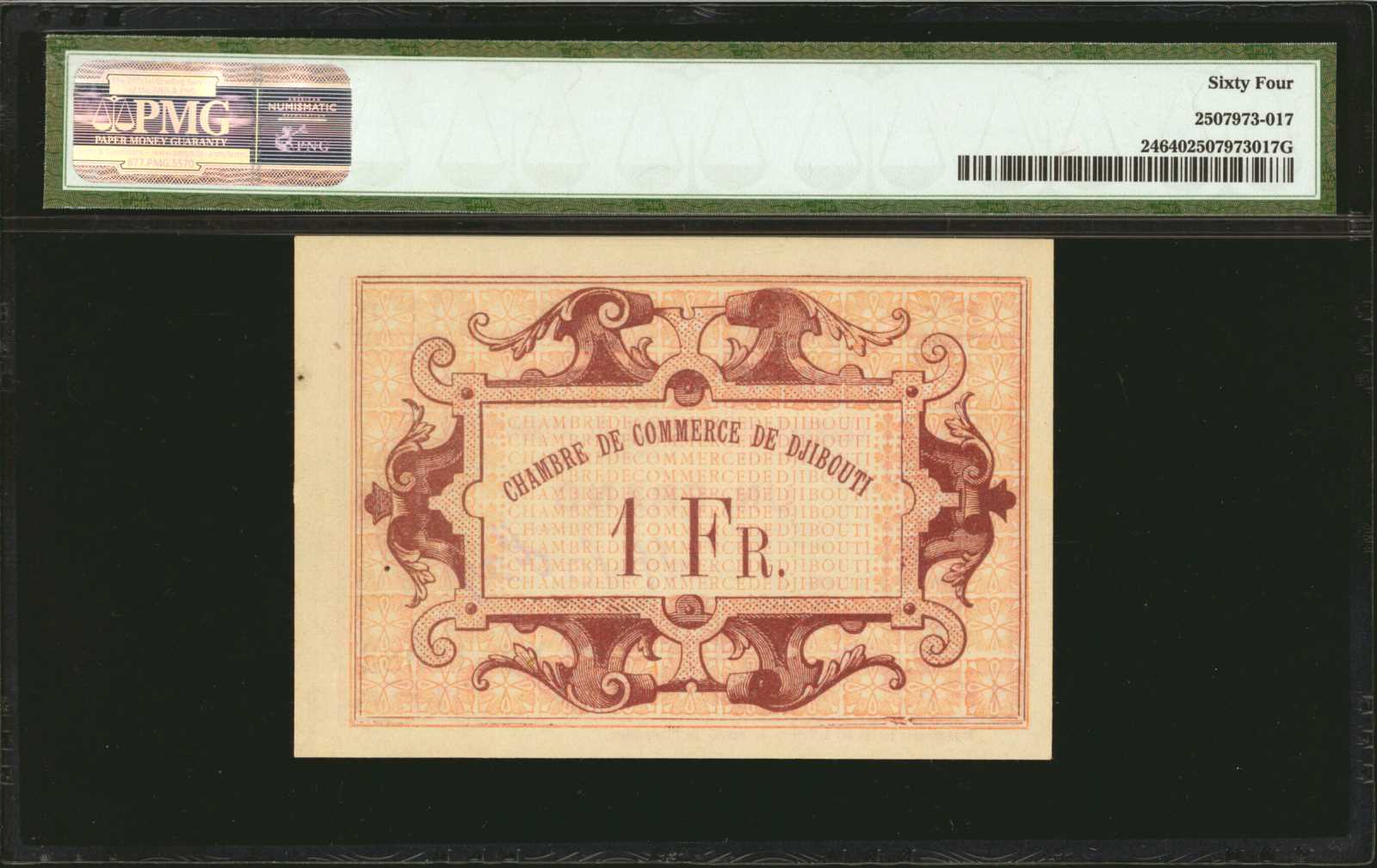 image for: French Somaliland  1 franc(B206a)