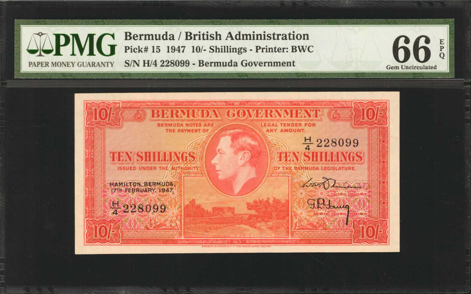 image for: Bermuda  10 shillings(B116a)