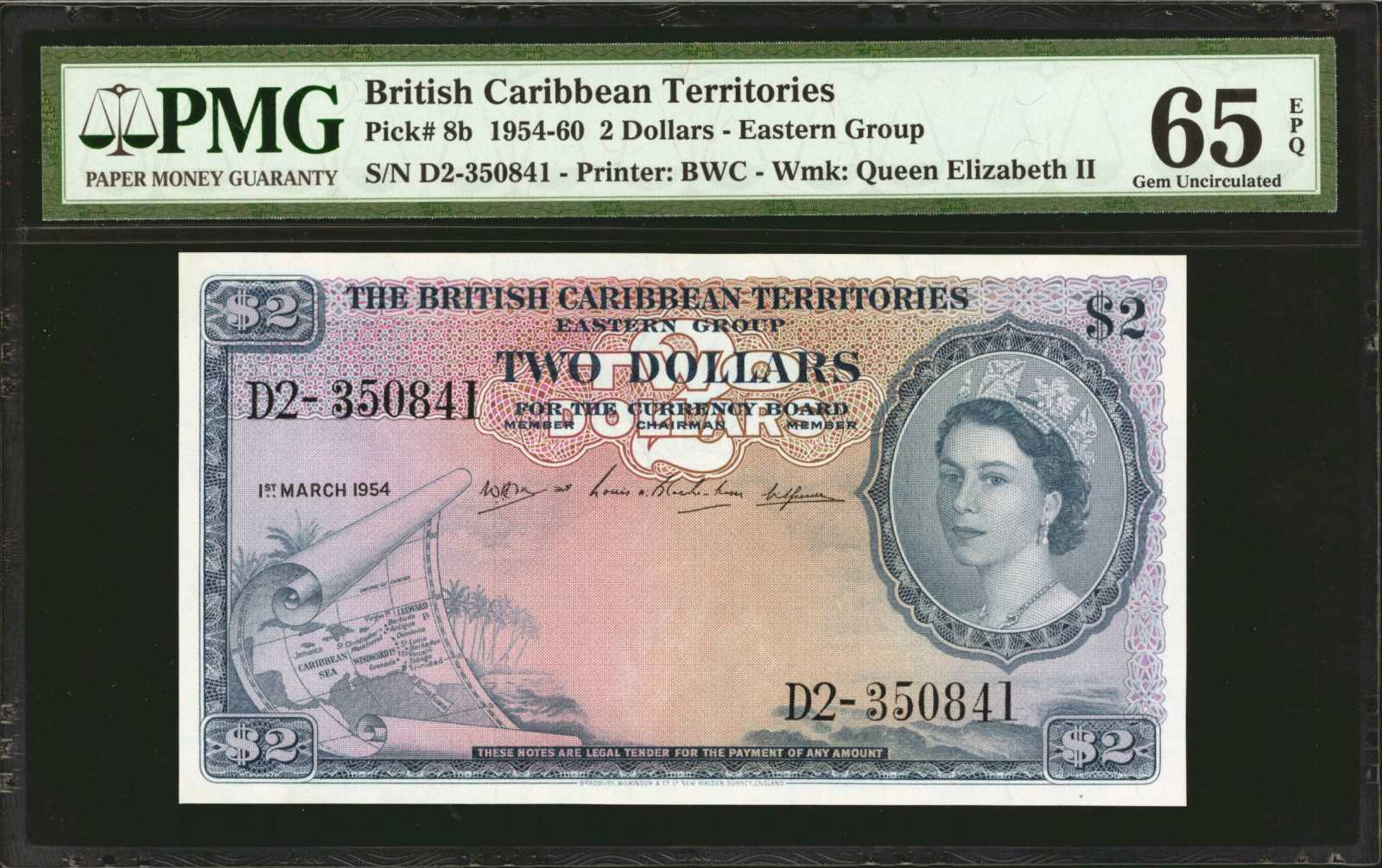 image for: British Caribbean Territories  2 dollars(B108g)