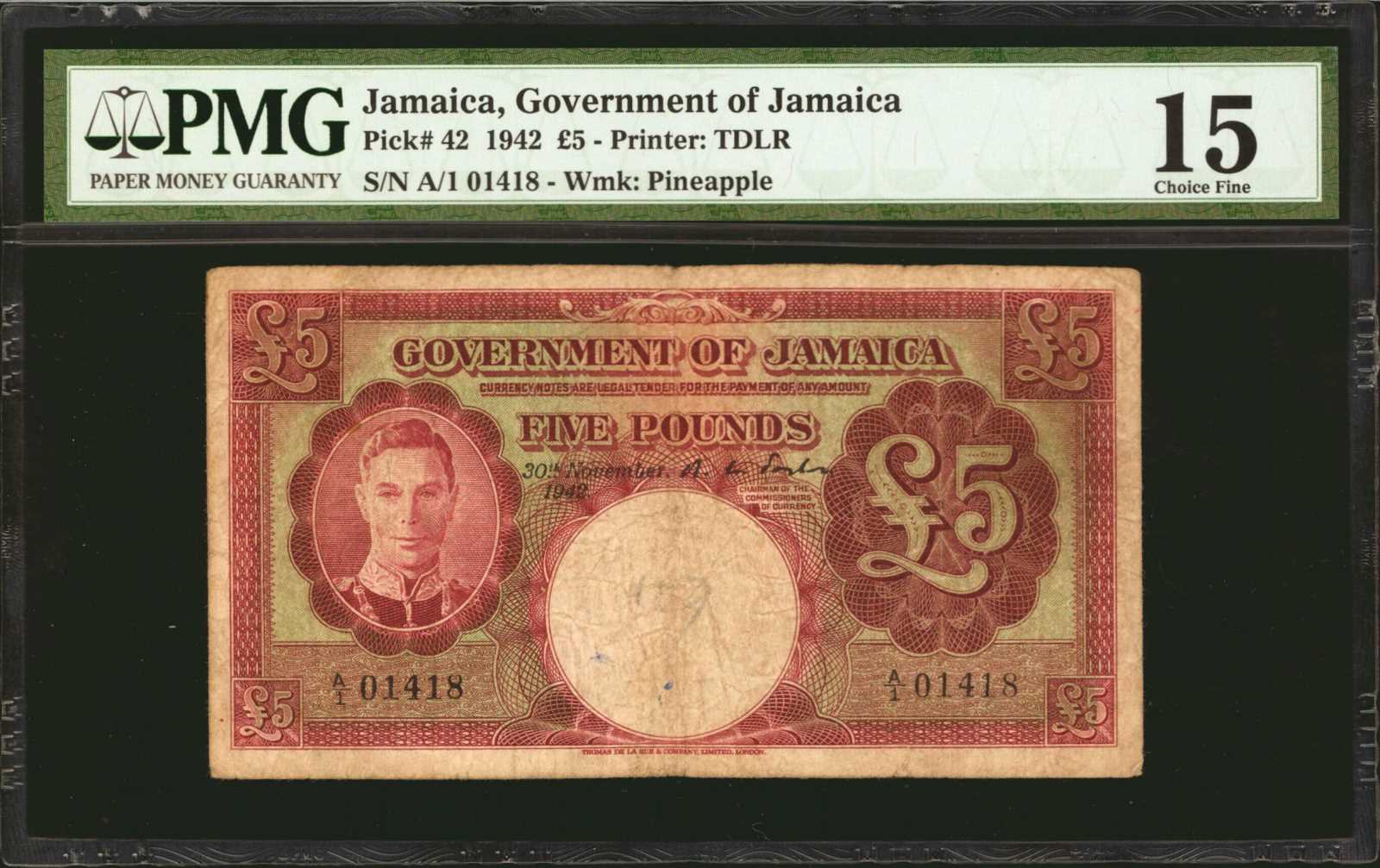 image for: Jamaica  5 pounds (B111ap)