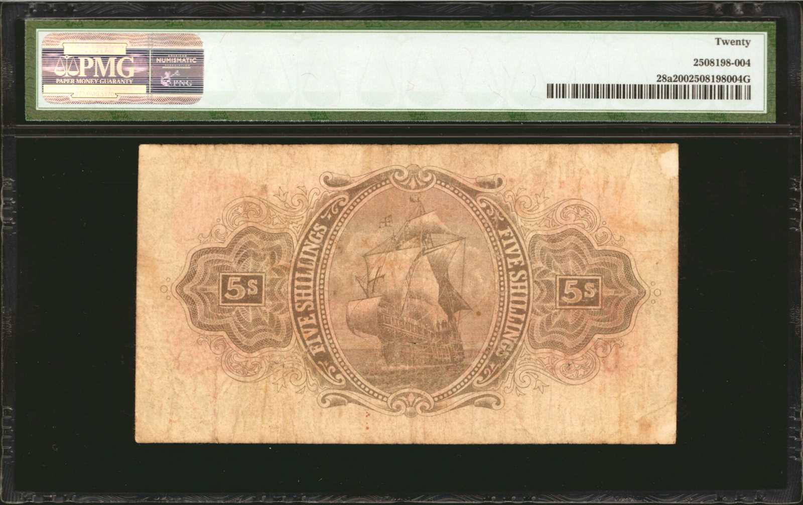 image for: Jamaica  5 shillings(B102a)
