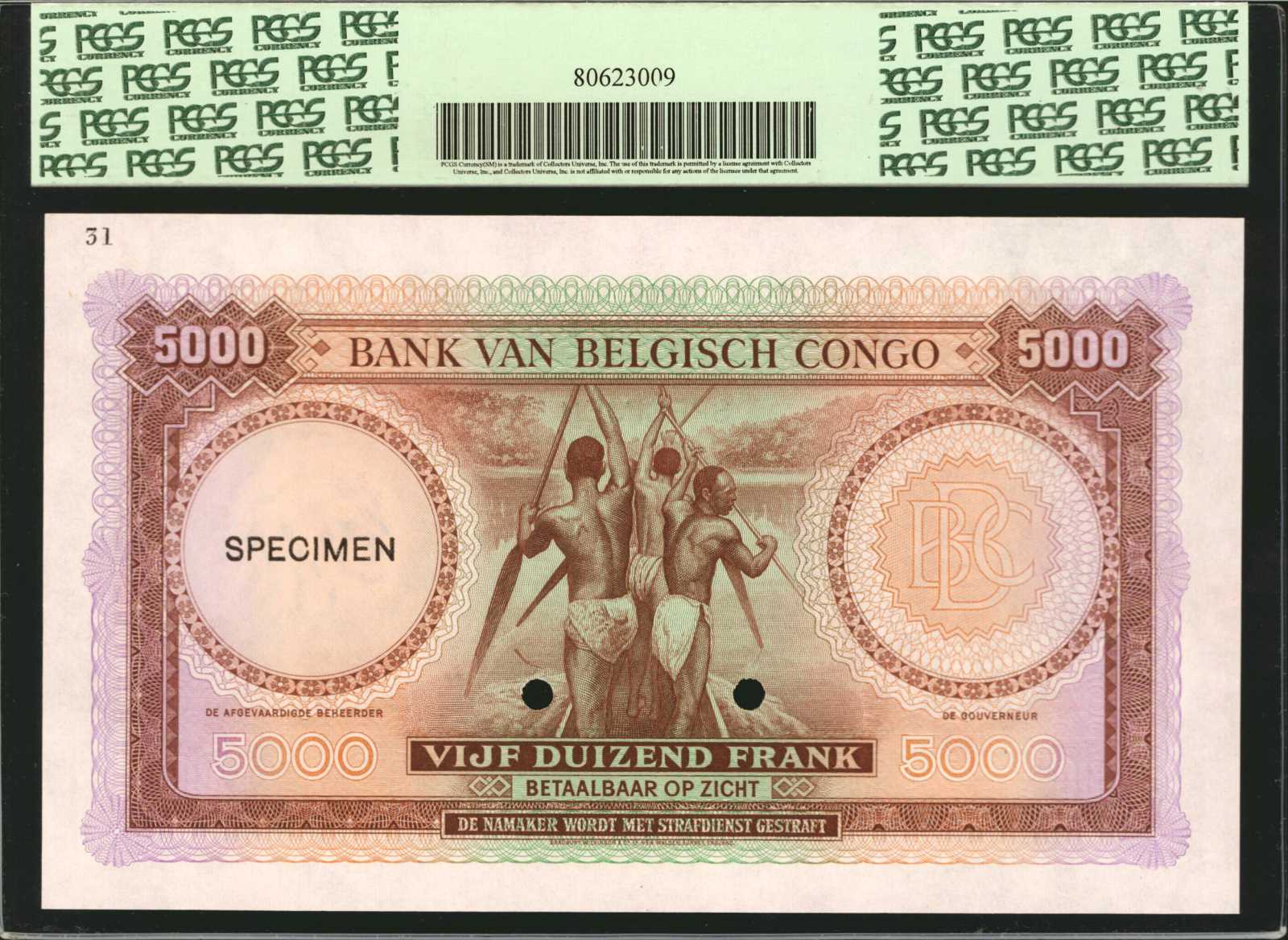 image for: Belgian Congo  1,000 francs(B222a)