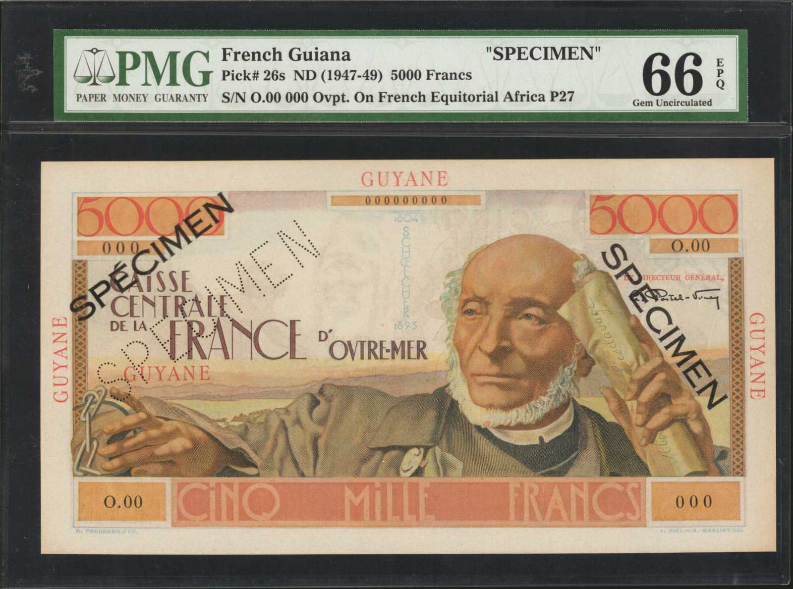 image for: French Guiana  5,000 francs (B410as)