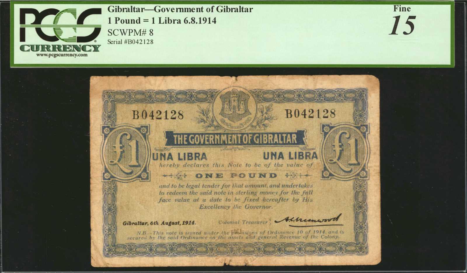 image for: Gibraltar  1 pound (B108a)