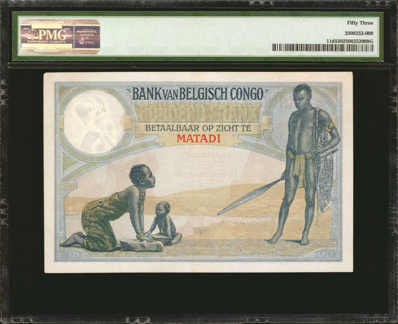 image for: Belgian Congo  100 francs (B206a)