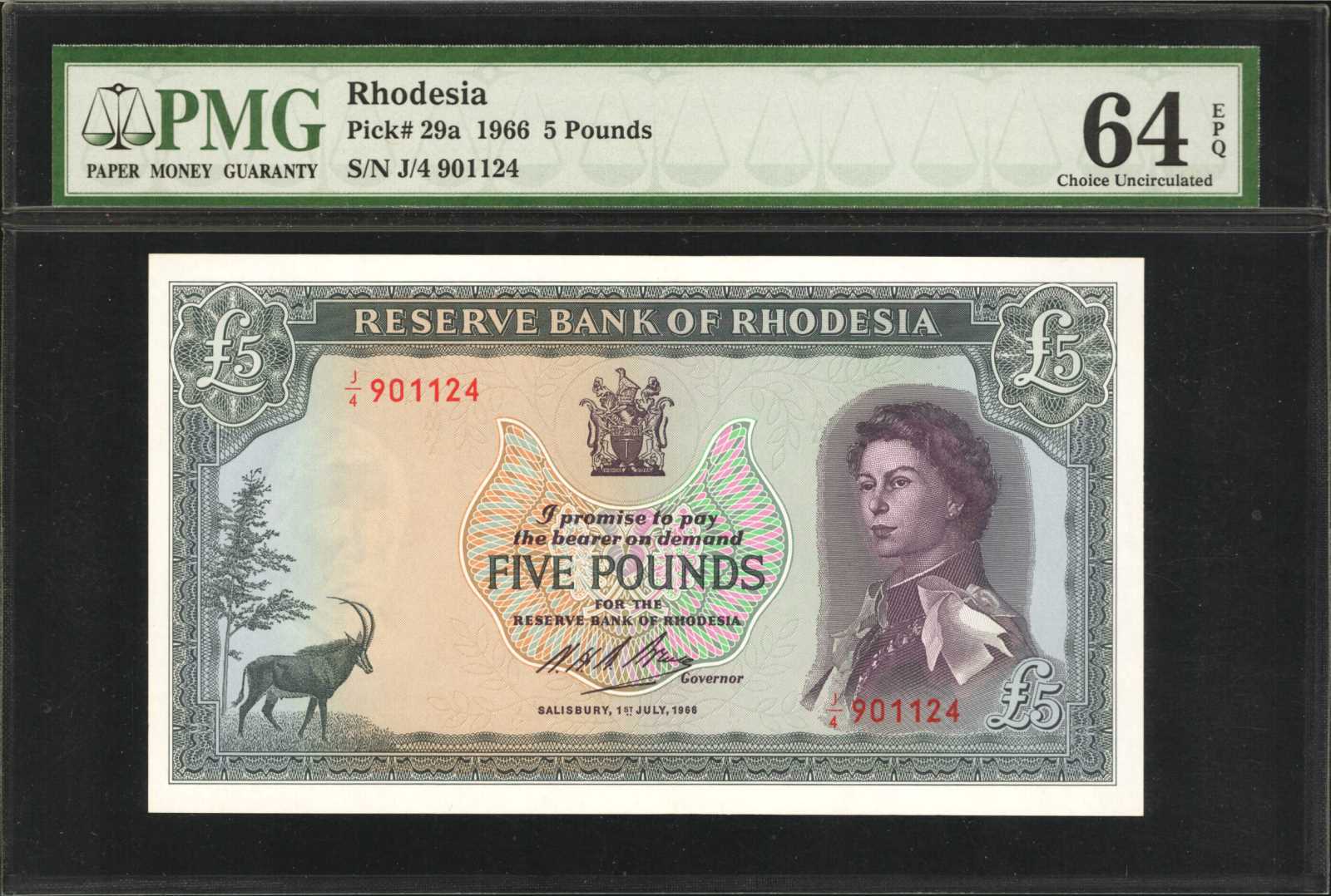 image for: Rhodesia  5 pounds(B106a)