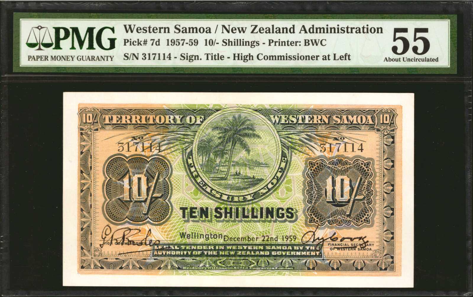 image for: Western Samoa  10 shillings(B201j)