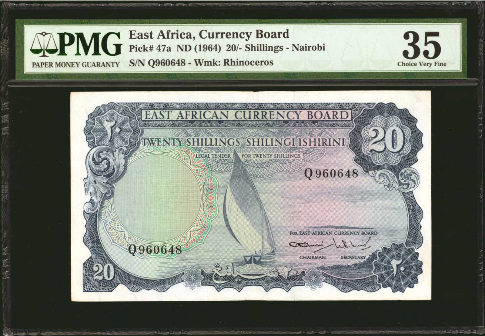 image for: East Africa  20 shillings(B233a)