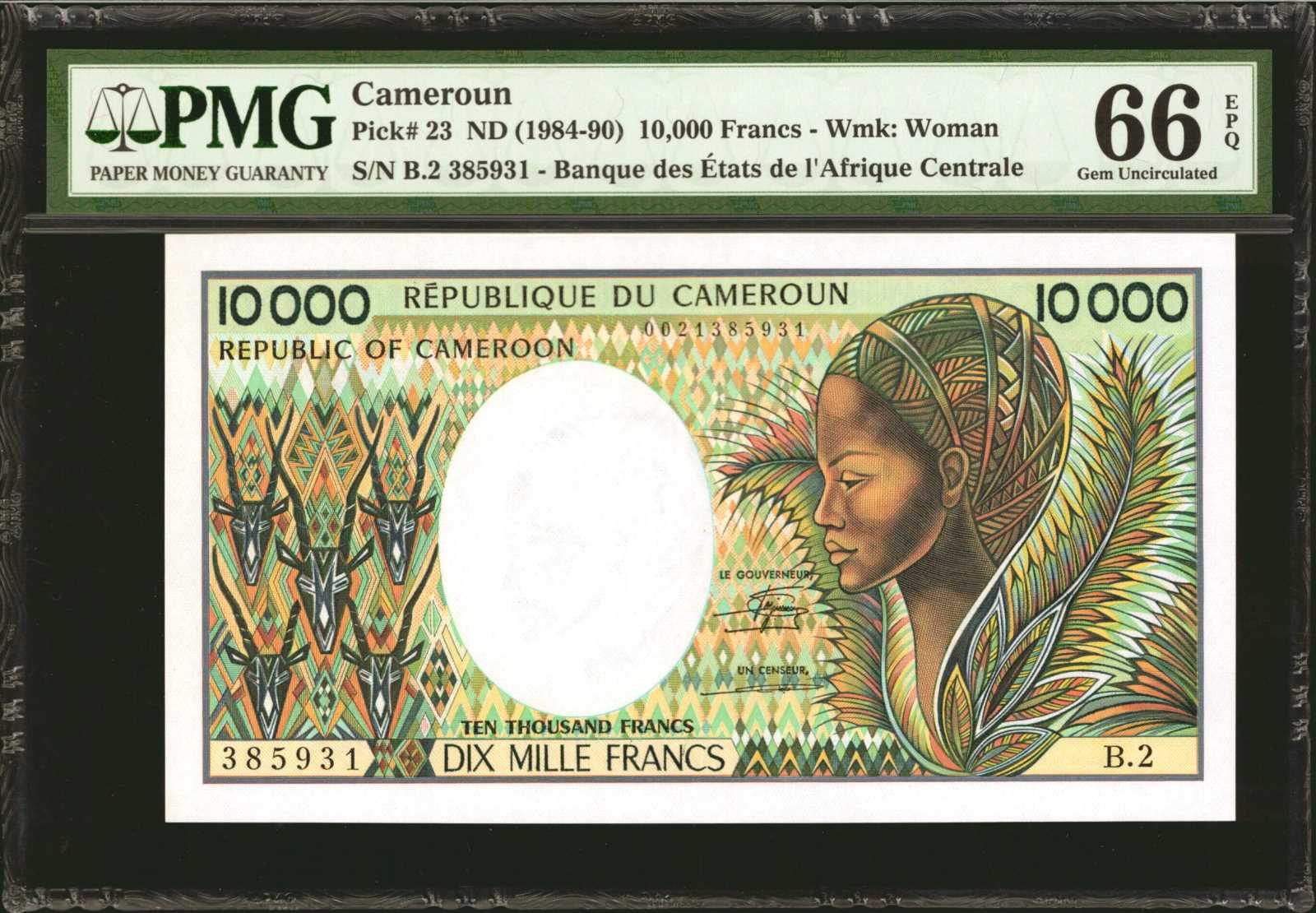 image for: Cameroon  10,000 francs(B409b)