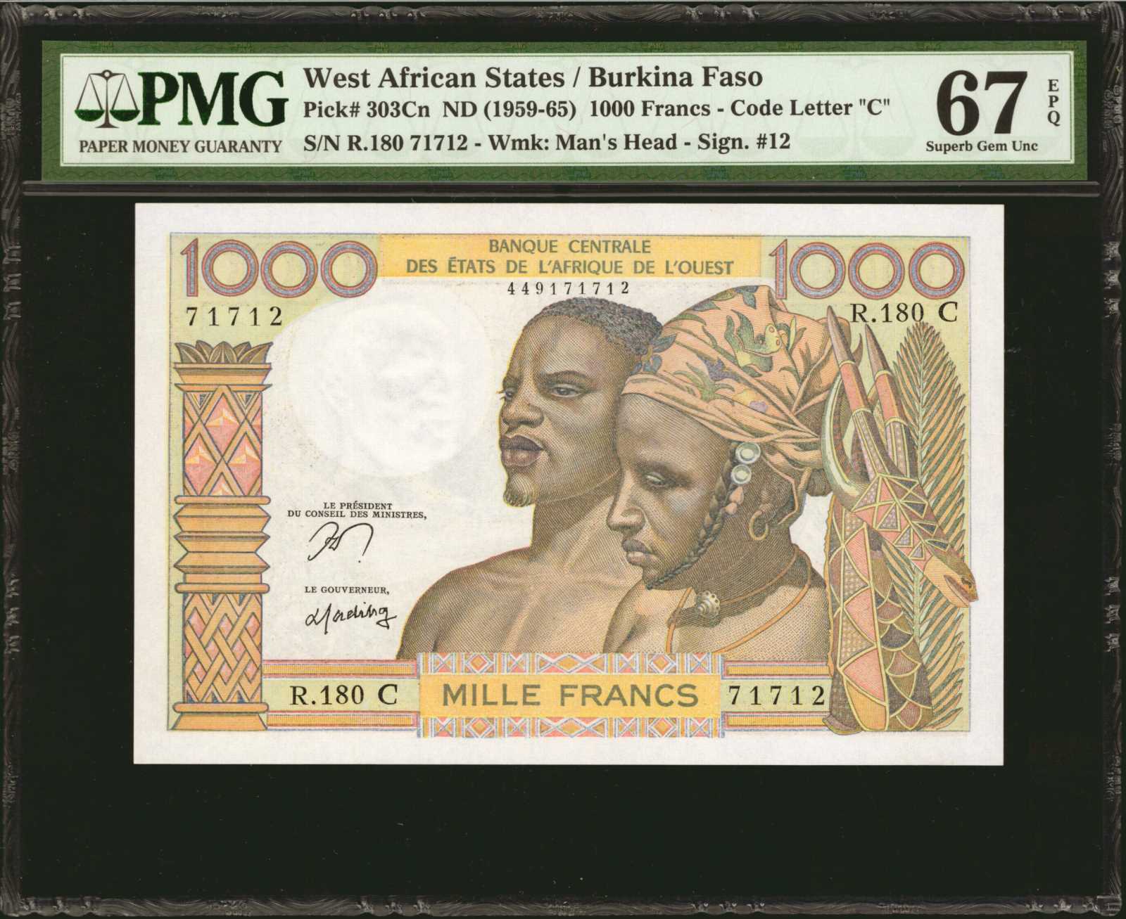 image for: West African States  1,000 francs (B108Cb)