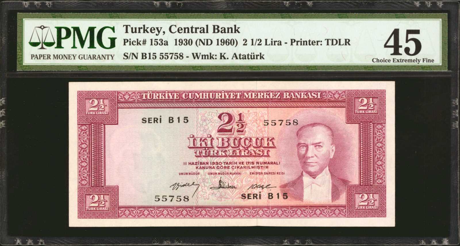 image for: Turkey  2 1/2 T?rk liras? (B234a)