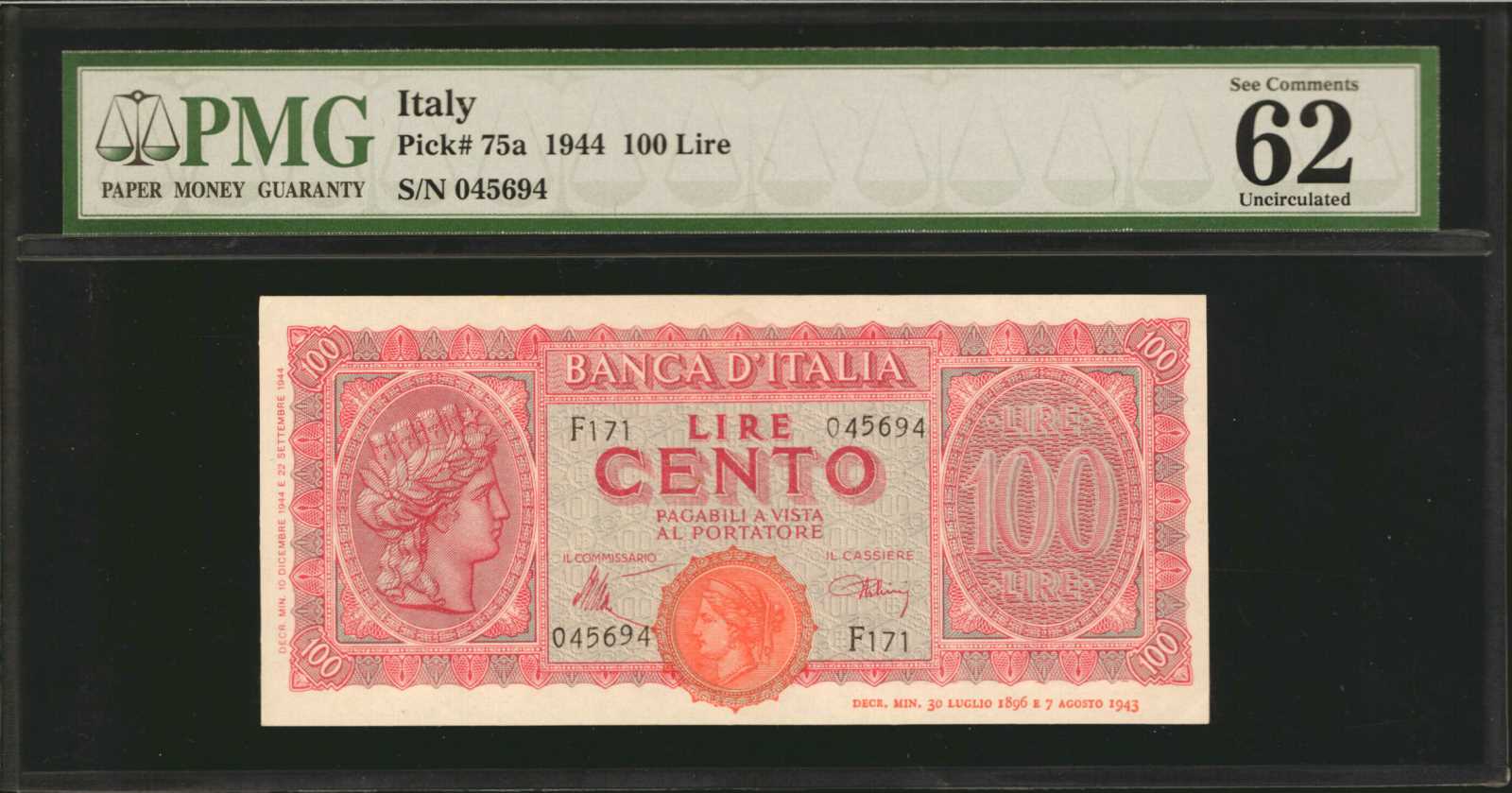 image for: Italy  100 lire (B431a)