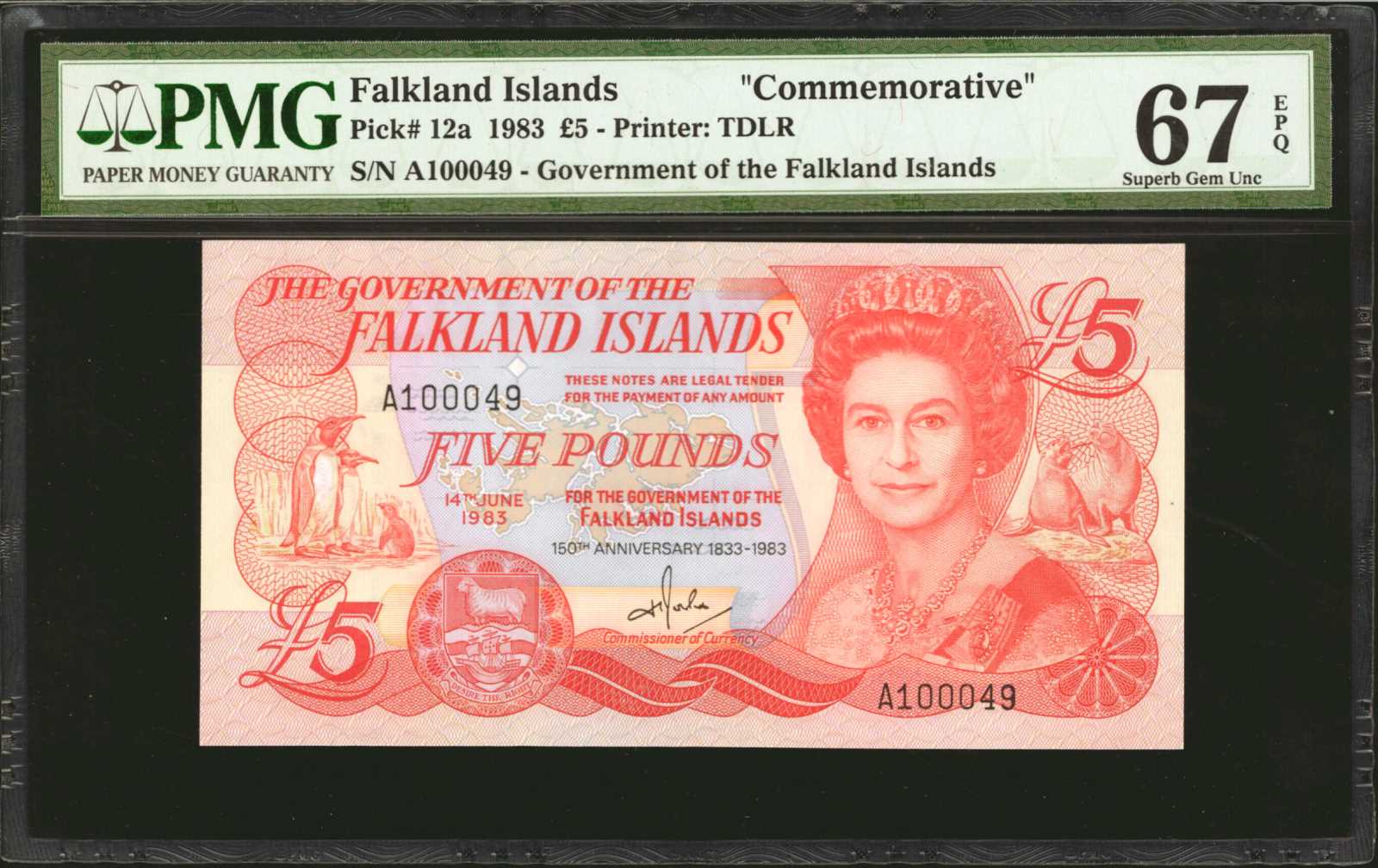 image for: Falkland Islands  5 pounds (B217a)