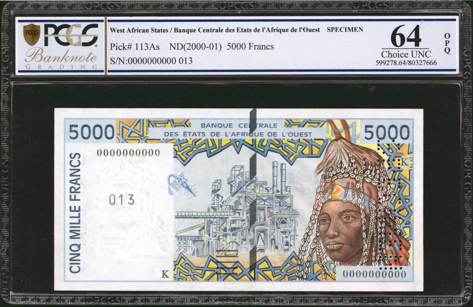 image for: West African States  5,000 francs (B118Ai)