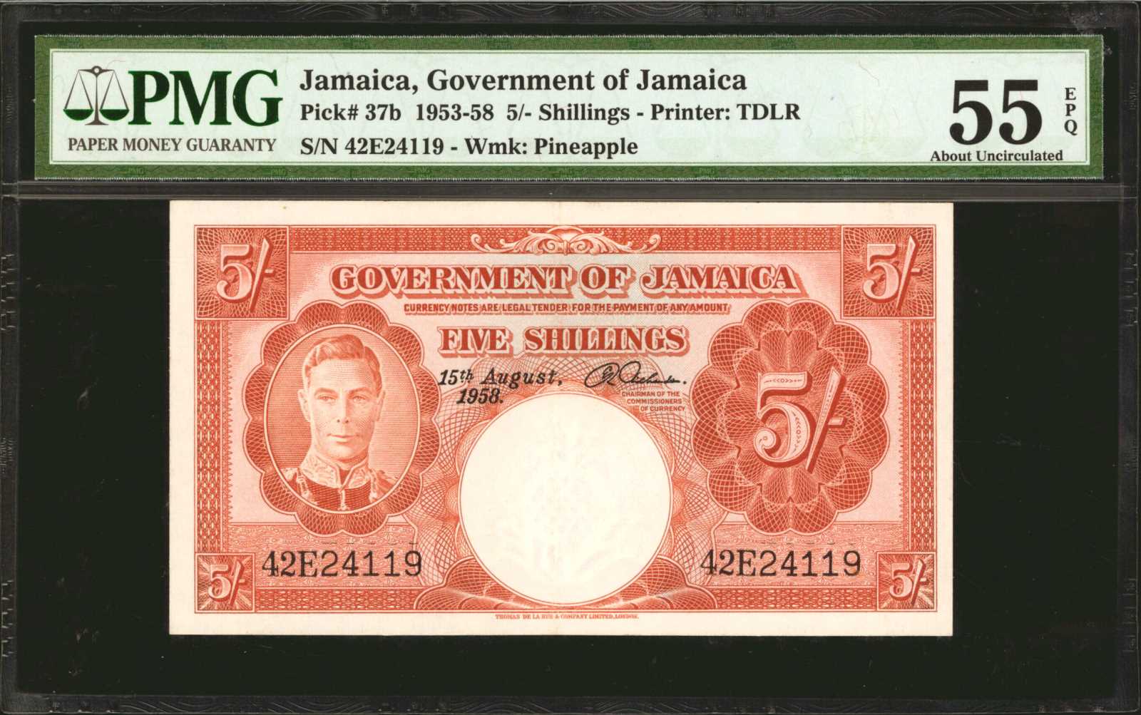 image for: Jamaica  5 shillings (B106k)