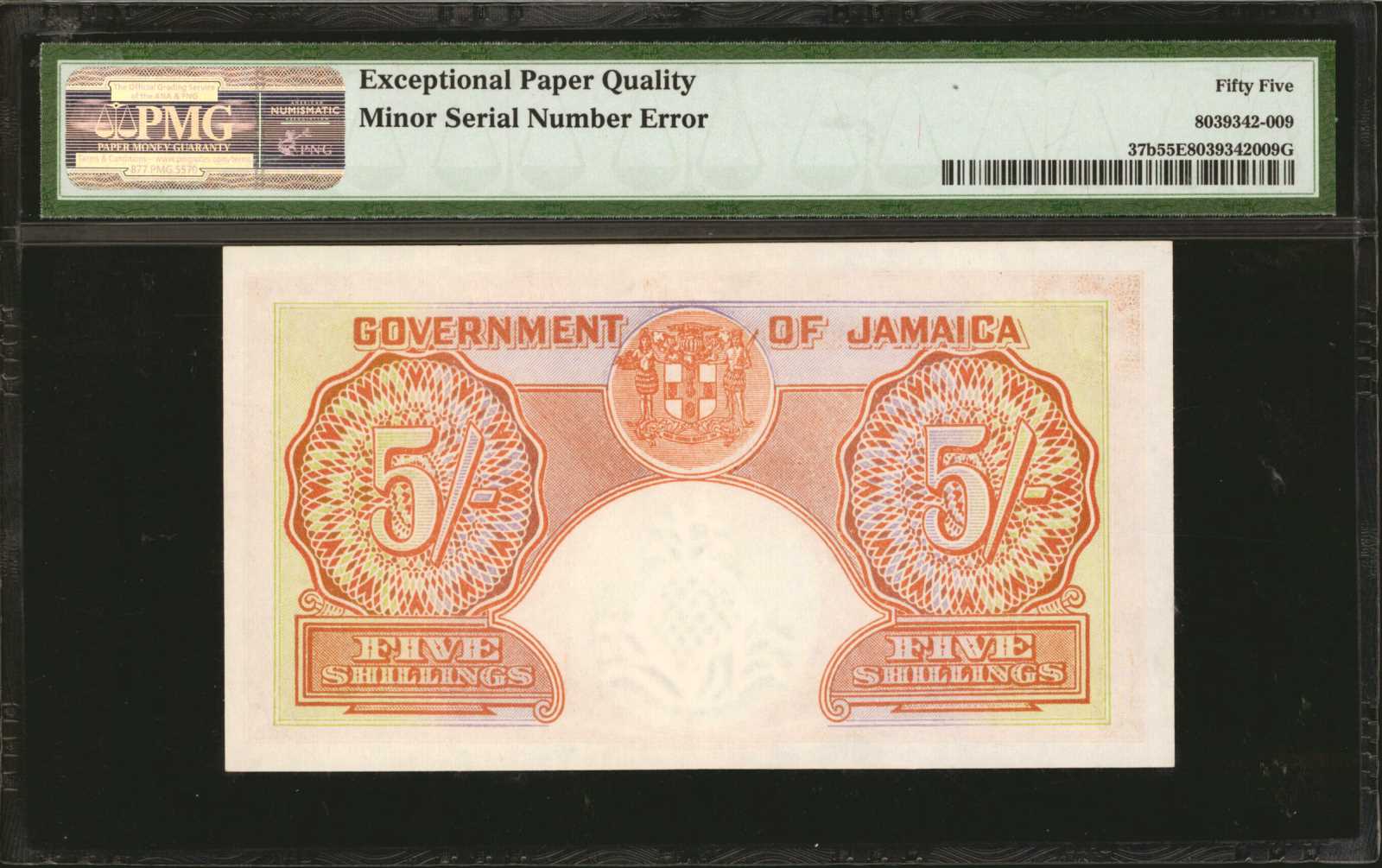 image for: Jamaica  5 shillings (B106as)