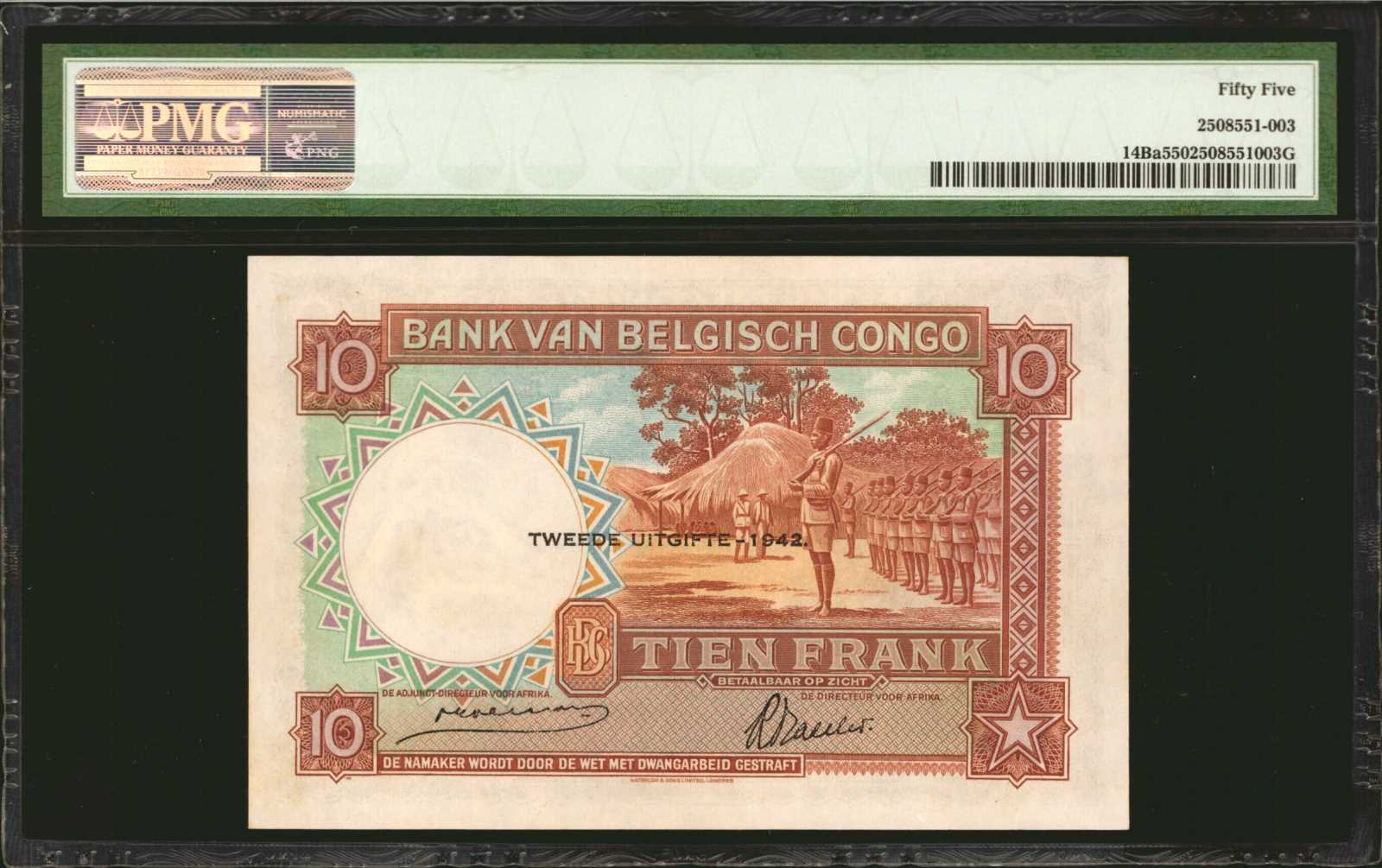 image for: Belgian Congo  10 francs(B212a)