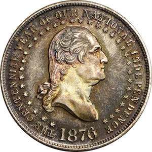 image for: Circa 1876 Sullivan's Island Medal. George Lovett's Battle Series, No. 2. Musante GW-885, Baker-441, HK-93. Silver. Plain edge. MS-66+ (PCGS).