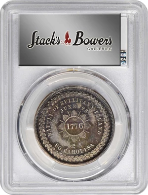 image for: Circa 1876 Sullivan's Island Medal. George Lovett's Battle Series, No. 2. Musante GW-885, Baker-441, HK-93. Silver. Plain edge. MS-66+ (PCGS).