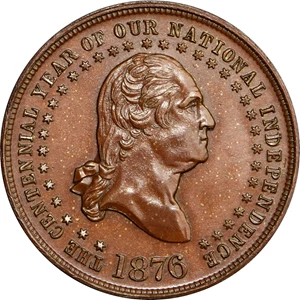 image for: Circa 1876 Sullivan's Island Medal. George Lovett's Battle Series, No. 2. Musante GW-885, Baker-441A, HK-94. Bronzed. Plain edge. MS-65 BN (PCGS).