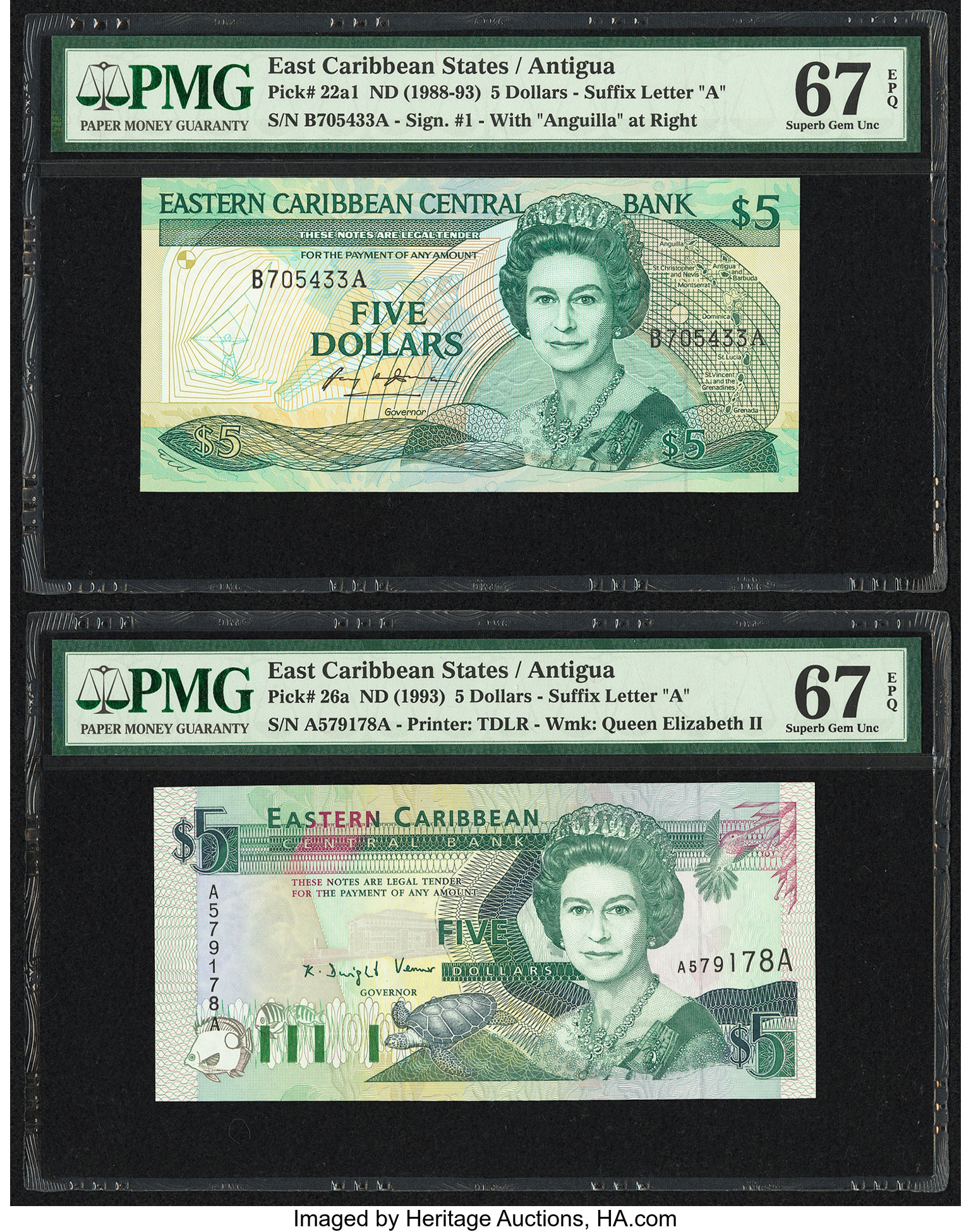 image for: East Caribbean States  5 dollars (B206a1)