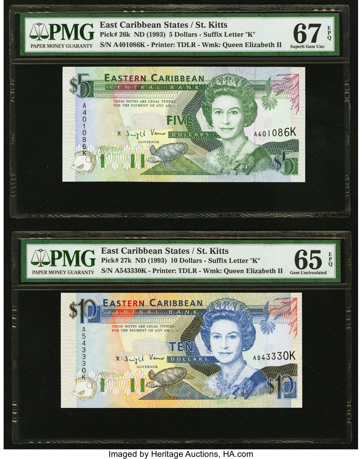 image for: East Caribbean States  5 dollars (B210d)